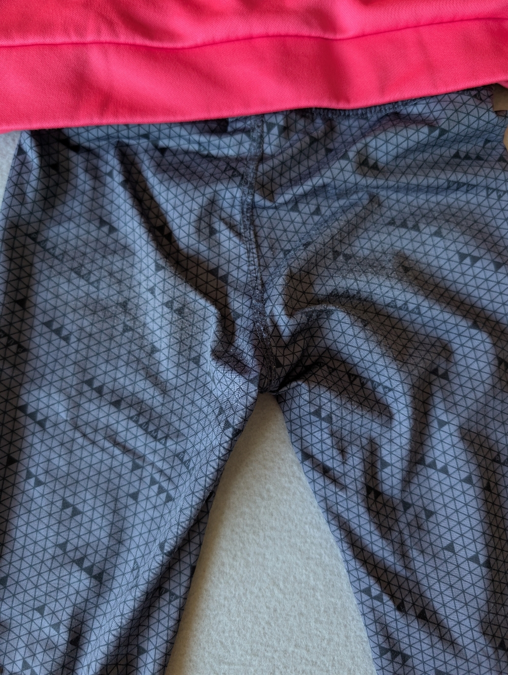 Puma Neon Pink Grey Athletic Hoodie Sweatshirt Legging Set Sz 5 Geometric Print - Picture 11 of 11